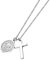 JewelryWe Schmuck Herren Halskette mit Retro Jesus Runder Kreis Tag Kreuz Anhänger Edelstahl Poliert Religiöse Kette 20 Zoll Silber