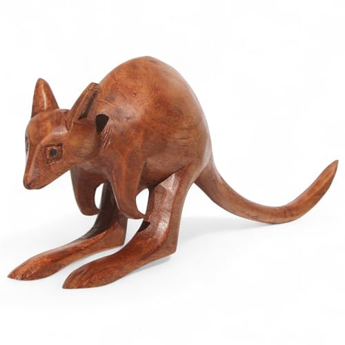 Wogeka Känguru Afrika Holz Tier Figur Schnitzerei Handarbeit Dekoration Geschenk-Idee KTier 81