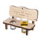Banc à liqueur avec 2 verres à liqueur personnalisables - Coffret cadeau de qualité supérieure pour les amoureux pour un anniversaire de mariage en bois gravé avec nom - Motif cadre avec cœur