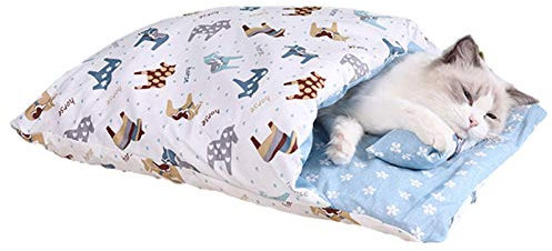 Prom-note Katzenhöhle Katze Schlafsack Erwärmung Waschbare Haustierbetten Kuschelsack Decke Matte Katzen Hunde Nest Höhlenhaus Gemütlich Bedeckt Kitty Welpenbett