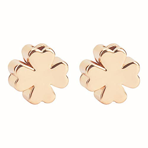 BENECREAT 20PCS 18 Karat vergoldete Abstandsperlen Kleeform Messingperlen für Armband Halskette DIY Schmuckherstellung - 5x5x3mm, Loch: 1mm