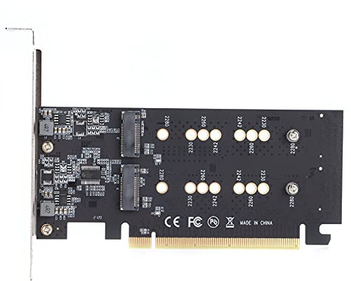 Erweiterungskarte PCI Express 3.0 2 Port SSD X16 zu M.2 NVME SSD M.2 Festplattenerweiterungskarte PCI Express 3.0 X16 Steckplatz Motherboard für PC Desktop Computer