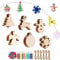 Vasemele Christmas Tree Decorations Wooden 194 Stück Weihnachtsanhänger Tannenschmuck Christbaumschmuck Weihnachts Holz-Anhänger Weihnachten Holzverzierung mit Schnüre Aquarellstift Glocke
