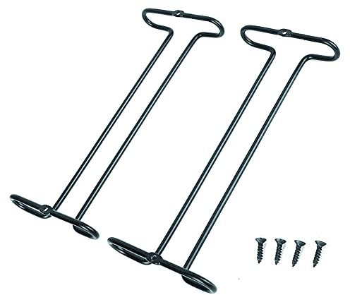 2 Stücke Weinglashalter Schwarz weinglashalter Hängend Gläserschiene Schmiedeeiserner Weinglas Rack Mit Befestigungsschrauben Verwendet in Küche Schrank Bar Wohnzimmer Schlafzimmer Um Platz zu sparen