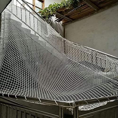 GYYN Treppen Schutznetz Cargo Netz Schutzzaun Seilnetz Weißes Nylon-Seilnetz Absturzsicherungsnetze,Kann Angepasst Werden (Farbe : 10cm mesh, Size : 1x10m(3x33ft))