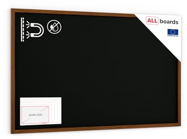 ALLboards Kreidetafel MAGNETISCH mit lackiertem Holzrahmen 200x120cm, Schwarz, Schreibtafel, Kreide, Schreibtafel zum Aufhängen, Magnetische Kreidetafel, Kreidetafel wand, Tafel gastronomie