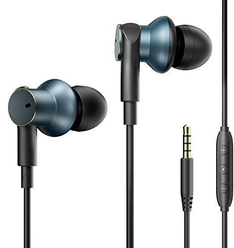 In Ear Kopfhörer kabel mit [Vier Lautsprechern], kabelgebundene High-Fidelity-Stereo-Ohrhörer mit Mikrofon, geräuschisolierende Kopfhörer mit 3,5-mm-Buchse für die meisten Smartphones, Tablets, PCs