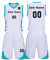 Benutzerdefiniert Basketball Trikots Kinder Herren mit Namen Nummber Logo Basketball Jersey Shirt und Shorts (Weiß)