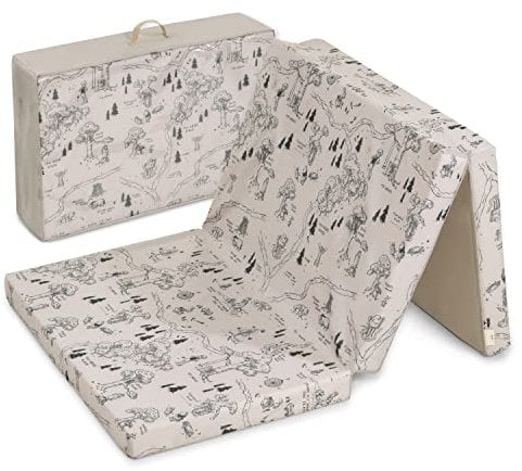 hauck Disney Faltmatratze für Kinderreisebetten mit Tragetasche 120x60x5 cm Klappbar, Kompatibel mit Dream N Play Plus, Sleep N Play Go Plus, Play N Relax Center (Sleeper, Winnie the Pooh Beige)