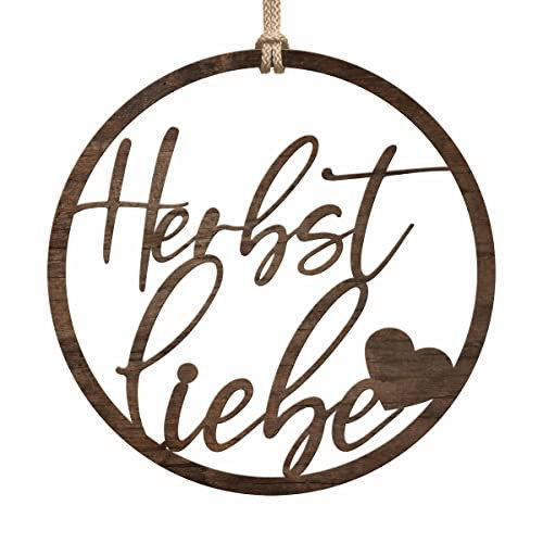 Deko Herbstkränze aus Holz - Holzkranz Tür Haustür Fenster - tolle Herbstdeko zum Aufhängen - Herbstlicher Türkranz draußen & innen - Herbsttürkränze Türdeko Dekokranz Herbst - Willkommensschild