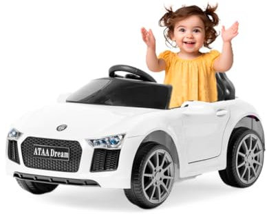 ATAA Dream - Blanc- Voiture électrique pour Enfants avec télécommande pour Parents et Batterie Rechargeable