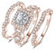 JewelryPalace Infinity 2.9ct Zirkonia Halo Ring Damen, Verlobungsring Silber 925 Unendlichkeit Frauen, Hochzeitsring Trauring Simulierter Diamant Vorsteckring Set Band Schmuck Rosegold 51