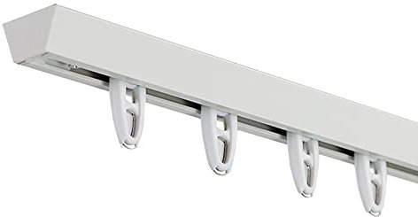 WDJBPSH Vorhangschiene Aluminium Deckenvorhangschiene, Weiß V-förmig Raumteilende Schiene mit Edelstahlhaken, Wohnzimmer/Schlafzimmer/Duschraum Verwenden (Size : 4m/13ft)