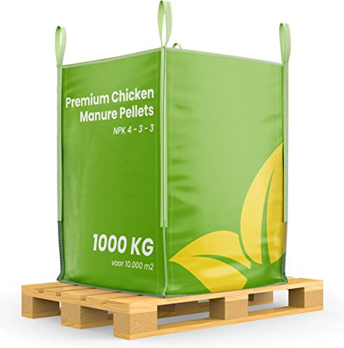 Granulés De Fumier De Poulet Premium (Grand Sac 1000 Kg - 10 000 M2) - Fumier De Poulet - Engrais - Engrais Organique - Granules De Fumier Pour Le Jardin - Npk 4-3-3 - Organifer