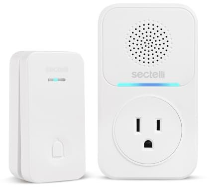 sectelli Wireless Doorbell Door Bell Chime 5 Volume Levels 60 Chimes,Self-Powered Door Bell with 2 USB Ports,1600ft Long Range Doorbell Kit with Socket LED Flashing,IP66 Waterproof No Battery Required