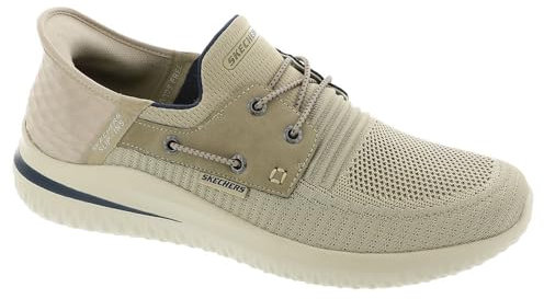 Skechers USA Baskets à Enfiler pour Homme : Mocassins Delson 3.0-Roth, Taupe, 45 EU