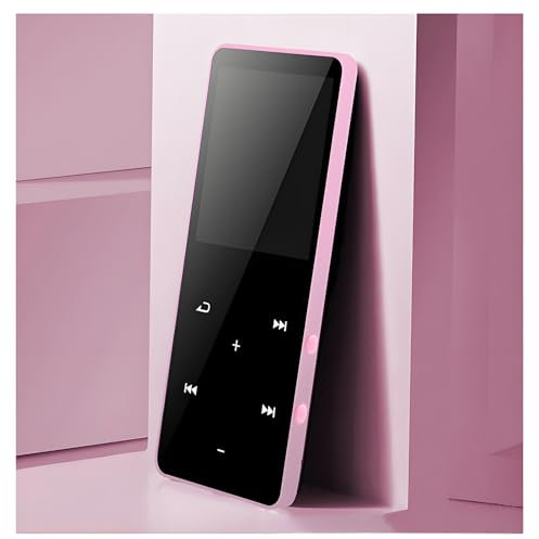 Lecteur MP3, Bluetooth 5.0 Écran 1,8 Pouces Lecteur MP4, 8 Go de Mémoire 128 Go Lecteur de Musique Portable Extensible Prise en Charge de L'enregistrement de Jeu Film de Livre (Rose)