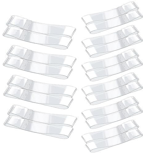 KALIONE 10 Pairs Clear Invisible High Heel Shoe Straps, Elastic Shoe Straps for Heels, Anti Loose Shoelace Straps for Women, 2 Sizes Transparent TPU Shoe Straps Replacement Kit for Holding Loose Shoes