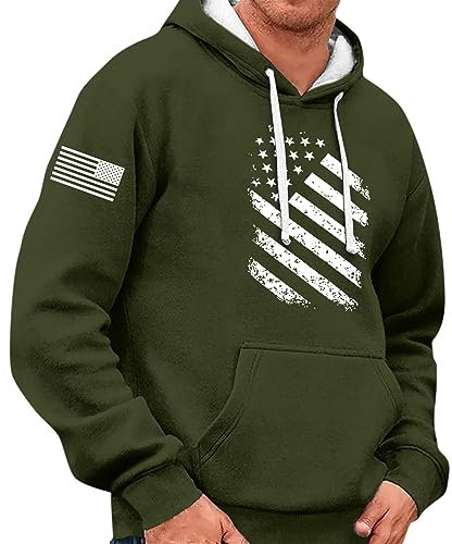 Rosennie Sweatjacke Herren Skeleton Zip Up Hoodie Pullover & Strickjacken Für Herren Fleecefutter Streetwear Hoodie Mit Taschen Kordelzug Crop Hoodie Winterpullover Herren Warm (Armeegrün, XXL)