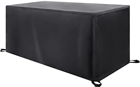 HSFFBHFBH Abdeckung Gartenmöbel - 190x130x80cm(LxWxH) Schwarz 420D Oxford Gewebe Rechteckig Abdeckplane Gartenmöbel Winddicht UV-Beständiges für Gartentische und Möbelsets