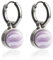 Kleine Silber Creolen mit Anhänger • Silberne Edelstahl Ohrringe mit Charm in lila zum Wechseln • nickelfrei & wasserfest • MIX AND MATCH • Ø 12 mm