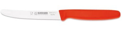 Giesser Messer 5er Set Brötchenmesser Tomatenmesser Küchenmesser glatt Klinge 11cm - rot