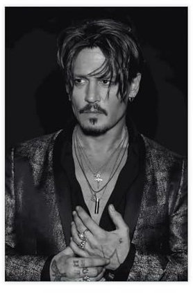 FrySky Johnny Depp Poster auf Leinwand, Schauspieler, Schlafzimmer, Dekoration, Sport, Landschaft, Büro, Raumdekoration, Geschenk, ungerahmt, 30 x 45 cm, 7 Stück