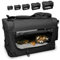DEFACTO Hundebox Hundetransportbox faltbar & tragbar, Transportbox für Hunde, Katzen und Haustiere, Hundetasche robust Anthrazit, Transporttasche (L, Schwarz)