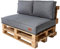 GoldenGroup Gartenset Kissen für Palettenmöbel Leichte Melange - Polsterstoff - Langlebiges und Wasserdichtes Material - Sitzkissen 120cm x 80cm x 15cm, Rückenkissen 120cm x 40cm x 15cm