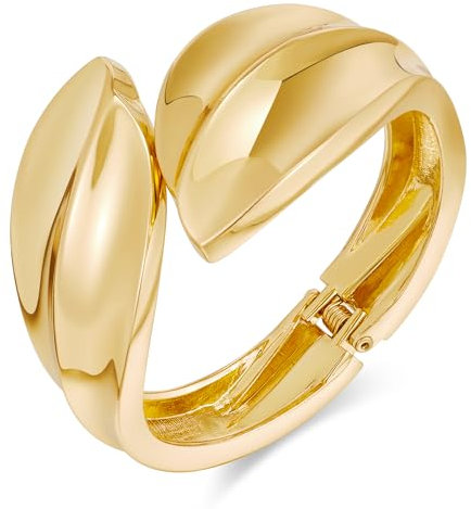 LILIE&WHITE Gold Cuff Bangles Bracelet for Women- Hypoallergenic, Non-Fading Jewelry - Elegant and Stylish Accessory for Women, Gift for Special Occasions