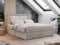 MKS MEBLE Boxspringbett 140x200 mit Led, Polsterbett 140x200 mit LED Kopfteil - Multipocket-Matratze H4 - Doppelbett mit Bettkasten Stauraumbett - Gold-5 - Beige Struktur