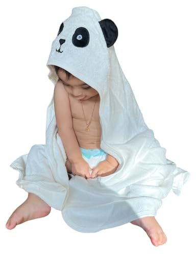 Baby-Kapuzenhandtuch, superweich, Bio-Bambus, 90 x 90 cm (Panda)