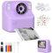 PHNIXGAM Cámara instantánea para niños con 2 Flash, cámara Digital, cámara Infantil, cámara de Fotos HD de 2,4 Pulgadas, Regalo para niños y niñas, Incluye 5 Rollos de Papel de impresión (Morada)