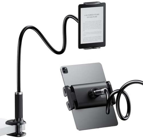 FlyCoco Soporte de Cuello de Cisne para Tableta, [actualizado] con Brazo Largo Flexible para Cama, Compatible con iPad Pro Air/iPhone/Kindle Fire/Switch u Otros Dispositivos de 4 a 13 Pulgadas, Color