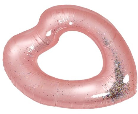 DRESSOOS Schwimmring in Herzform Aufblasbarer Schwimmring Schwimmbad Party Schlauch Pool-Party sommerspielzeug heartstopped Pools Strand-Schwimmbad-Spielzeug Schwimmer Wasserring PVC Weiß