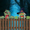 Zaun Dekoration Halloween Garten Hof Kunst Zeichen Pfähle,Hof Dekorationen Hexe Zombie Spähen Zeichen Rasen im Freien Party Dekor Zaundekoration für Die Gartendekoration Innenhofdekoration Deko
