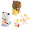 QTTRPCU 4 Wackelfigur Auto, Bubu Dudu Kawaii Deko, Bubu Dudu Figur, Niedliche Armaturenbrett Auto Dekorationen, Interieur Autozubehör, Panda-Bär-Figur, Wackelkopf Car Geschenk, Schreibtischdekoration