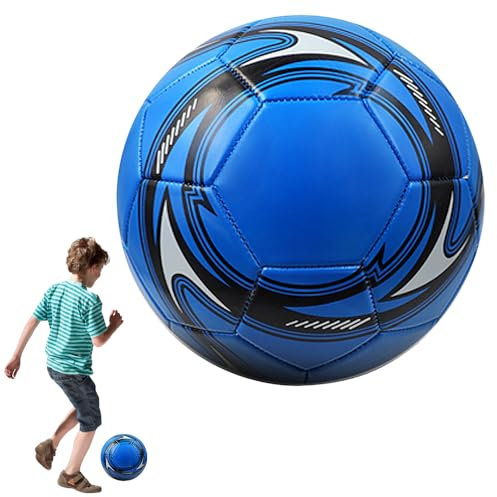 SKIKHN Ballon de Football Professionnel, Taille 5, Ballon de Compétition Extérieur, Match D'Entraînement de Football, Ballon de Football Enfants Adultes, Parfait pour Entraînement, Compétition (Bleu)