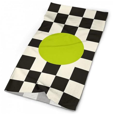 LHJKB Foulard de tête, noir et blanc imprimé à carreaux joli foulard en polyester pour femmes et hommes, frais et respirant, protection solaire, hijab, écharpe d'hiver chaude, Plaid noir et blanc.,