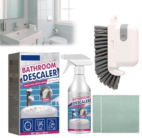 Detergente per Macchie Ostinate, Spray Schiumoso Anticalcare per Bagno Multifunzione Con Spazzola Di Pulizia Multifunzione, Detergente Spray per La Casa, La Cucina, Il Bagno E Le Pareti