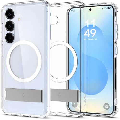 Spigen Funda Ultra Hybrid S MagFit Compatible con Samsung Galaxy S25 5G - Clear White
