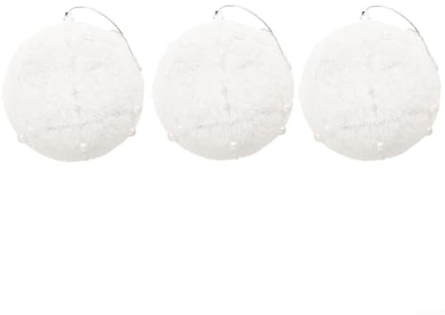 Leichte und stabile Plüsch-Weihnachtskugeln für jeden Anlass (Weiß, 8 cm)