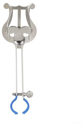 Kompakter Notenständer aus Metall für Trompete, entworfen für Marsch- und Konzertaufführungen, leicht (Silber)