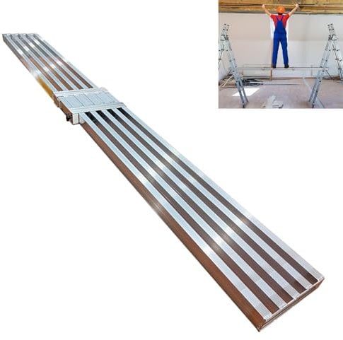 Scaffolding Heavy Duty Aluminum Expandable Scaffold Board, 0.85 Ft Wide Work Platform Bench, Scaffolding Ladder Cross Brace for Ceiling, Wall Painting(1.36m~2.4m(4.4ft~7.9ft))