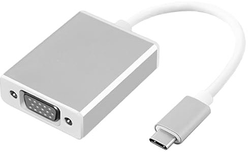 Sharelove USB C to VGA Adapter, Practical Type C Male to VGA Female Adapter Compatible with Most Type C Interface Electronic Equipment Models Suitable for Office Travelling(Aluminium Alloy Silver)