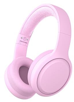 YOYOTUNE Kids Bluetooth Headphones,Portable Wireless Headphones for Kids,Bluetooth 5.1,Bluetooth Headset with Mic,Stereo Sound,Foldable Over-Ear Headset for Child/School/iPad/Tablet (Pink)