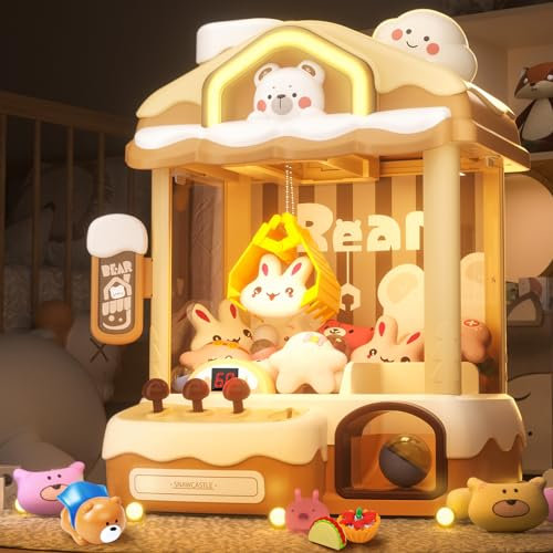 Skirfy Machine de préhension pour enfants, jouet licorne pour filles à partir de 6 ans, jeux d'arcade, mini distributeur automatique avec jouet boueux, machine à bonbons, machine à friandises, cadeau