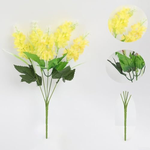 ZYWUOY Améliorez votre espace avec une belle glycine de jacinthe artificielle, aucun entretien nécessaire (jaune)