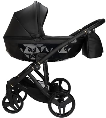Junama Kinderwagen Diamond Classic 2in1 3in1 4in1 (03 - Schwarz, 2in1 mit Adaptern)