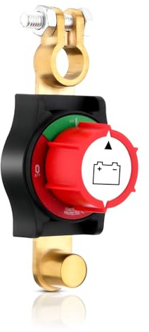 GEARLEADER Top Post Battery Disconnect Switch, 12-48 V Battery Kill Switch On/Off Battery Power Cut Master Switch Disconnect Isolator for Car, Marine, Boat, RV